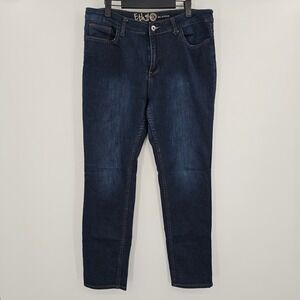 Ethyl Classic Dark Wash Denim Jeans Size 14 Women's Stretch Comfort Straight Leg